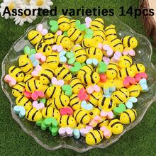 Yellow Resin Bee Shaped Non Porous Beads, Bee Themed Birthday Party Beads & Bead Assortments, Used For DIY Hair Clips, Phone Cases, Clothing Accessories, Envelope Cutting And Pasting Decoration, Christmas Eve, Thanksgiving, Halloween Parties, Holiday Parties, Birthday Gifts, Back To School Season, Bee Festival Decoration Accessories