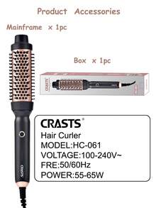 CRASTS 2-In-1 Hot Air Brush, Straightener & Curler, Multi-Function Hair Styling Tool, Model HC-061 - EU C Type Plug(220-240V) - View 5