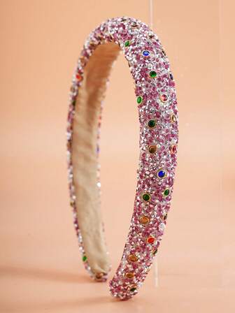 1 件女孩水钻和人造珍珠头带，闪亮圣诞头带发饰适合日常佩戴或圣诞礼物