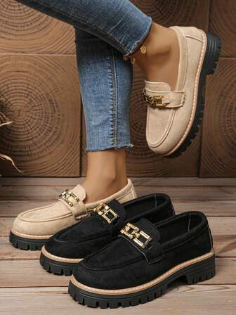 Mocasines con suela gruesa para mujer de talla grande, zapatos Oxford negros 2025 de estilo británico, zapatos planos cómodos para el trabajo con suela suave