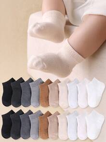 10 Pairs Soft Solid Color Baby Ankle Socks, Boys Toddler Socks In Classic Colors, Comfortable Breathable Non-Binding Everyday Socks, 0-36 Months For Daily Wear Spring Summer All Seasons, Baby Socks, Boys Socks, Toddler Socks, Ankle Socks, Solid Socks, Baby Shower Gift Christmas Gift Newborn Essentials