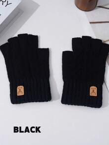 1 Par de Luvas Grossas e Confortáveis Tricotadas para a Primavera, Luvas Sem Dedos para Primavera para Homens e Mulheres - Mitenes de Lã com Dedo Móvel, Compatível com Tela de Toque, Macia e Respirável - Lavável à Mão, Acessórios Unissex para Primavera