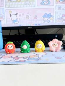 4 قطع / 8 قطع ديكور نمل 3D جميل من الراتنج، ديكور فاكهة DIY، إكسسوارات للمكتب والكمبيوتر والمفاتيح والسيارة