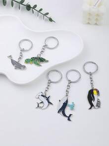 1pc Cute LovelyPenguins Turtles Keychains Whale Cute Ocean Animals Key Rings For Women Girls Friendship Gift Handmade DIY Jewelry - Multicolor - View 1