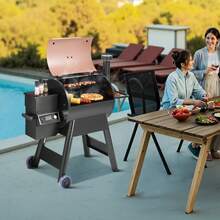 Wood Pellet Grill Smoker, 8 In 1 BBQ Grills For Outdoor Cooking, 575 Square Inches Cook Area Electric Smokers, With WiFi-App Control, LCD Screen Controller, Meat Probe, 500°F Max Temperature - 美規B型插(110-127V) - 查看 9
