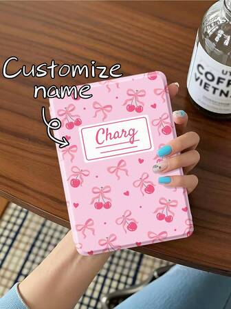 Anpassningsbart Kindle e-boksfodral, design med körsbärsrosett till anteckningsboken, e-bokfodral kompatibelt med Kobo Clara Colour, Kobo Clara Colour, Kindle (11:e generationen) 2022 års utgåva/Paperwhite 6, Kindle 10:e generationen 2019, Kindle-tillbehör, Kindle-fodral, automatisk viloläge/väckningsfunktion, bekvämt lädermaterial, magnetisk design, falltålig, lämplig för födelsedags-/helgpresenter