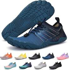 BexpAudpot Zapatos de Agua para Hombre y Mujer, Zapatos Acuáticos Descalzos Transpirables de Secado Rápido para Nadar, Pplaya, Surf, Vadeo, Yoga - azul - Ver 2