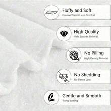 Navy Blue Flannel Fleece Throw Blanket With Gold Star And Galaxy Print Super Soft Lightweight Warm Plush Blanket For Sofa Bed Couch Living Room Bedroom Decorative Cozy Fuzzy Microfiber Blanket For All Seasons(280 GSM) - 白色 - 查看 3