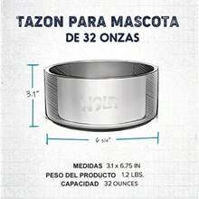 Wolfi ón de Acero Inoxidable para Perro, Antideslizante de Calidad, Plato para Mascota, Bowl para Mascota para Comida o Agua, comedero para Mascota, Cuenco (64 onzas) (, )(Rosa Chico) - Tipo 3 - Ver 7
