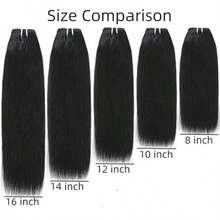 Straight Bundles Human Hair 12 14 16 18 Inch 4 Bundles 100% Unprocessed Brazilian Virgin Weave Bundles Human Hair For Women Remy Straight Hair Extensions Natural Black Raw Weft - Natural Black - 查看 7