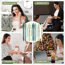 1/5/10pcs Readers Hobby Ballpoint Pens, Black Ink, Interesting Reading Quotes, Ideal For Librarians, Writers, Book Club Gifts, Suitable For Literary Parties, Student Stationery, Essential Student Supplies, Book Lover Pens, Reading Enthusiast Pens, Text Decoration, Book Themed Patterns, Refillable Ink System, Durable Plastic Body, Librarian Gifts, Stationery Supplies