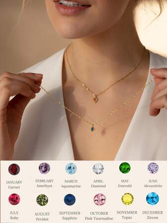 FOREVER QUEEN 1PC 925 Sterling Silver Vintage Birthstone Pendant Necklace Four Leaf Clover Necklace Twist Chain Birthday Gift For Mom Grandma Girlfriend Wife Gift