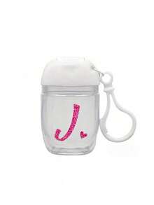 Rose Red Gold Letter Love A-Z Creative Printing Pattern, Transparent Hand Sanitizer Empty Bottle, Travel, Bracket Hook White Flip, Reusable Lid, Portable Empty Bottle Can Be Refilled, Cosmetics Container, Suitable For Liquid Lotion, Travel, Family Storage, Outdoor Travel, Is A Thoughtful Gift For Family And Friends, Graduation Gift, Mother's Day Gift, Anniversary Gift.