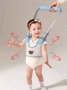 1 件婴儿助行带，可爱熊设计，幼儿行走牵引绳，防摔防勒助行器，透气婴儿学步车 - 彩色 - 查看 2