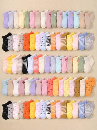 20 Pairs Soft Baby/Kids Ankle Socks With Butterfly Heart Flower Bow Patterns, Girls Toddler Socks With Multi-Cute Print Designs, Comfortable Breathable Non-Binding Everyday Socks, 0-36 Months For Daily Wear Spring Summer All Seasons, Baby Socks, Girls Socks, Toddler Socks, Ankle Socks, Printed Socks, Christmas Gift New Year Gift Baby Girl Gift Set
