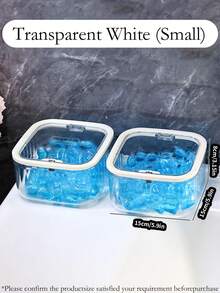 2PCS/1PC洗衣珠收纳桶家用浴室收纳罐按压盖收纳盒洗衣液储存罐香氛珠专用盒浴室精致透明包装罐 - 彩色 - 查看 14