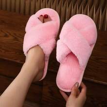 Women's Fashionable Fluffy Slippers, Soft And Lightweight Indoor Home Slippers, Quiet Carpet Slippers, Woolen Shoes