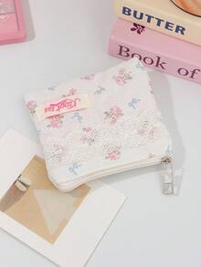 1Pc/Set Sweet Blue Bowknot Pattern Wash And Cosmetic Bag Set,Portable Large Capacity Travel Organizer Toiletry Bag Makeup Bag Skincare Bag,Gift - Multicolor - View 16
