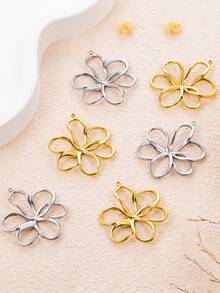 镂空花朵不锈钢吊坠，优雅魅力挂件，风靡欧美，304油压吊坠珠宝配件 - 鏤空花朵 - 查看 4