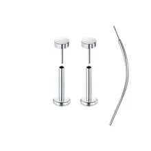 3件套无螺纹鼻钉，镶嵌立方氧化锆，男女通用，不锈钢材质，唇钉，扁平按压式耳环，立方氧化锆鼻环，适用于鼻部、耳垂、耳软骨穿孔，低致敏性，20G，附赠锥形工具 - 銀色 - 查看 41