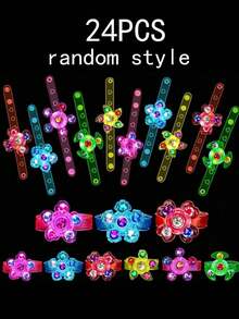 10个装LED发光手环，生日派对礼物，夜光派对用品，课堂奖品，闪光腕带装饰，旋转LED灯手环，闪亮手环玩具，发光派对用品，生日礼物，适用于生日派对、宴会、礼品、装饰、新年、复活节嘉年华、皮纳塔填充物、母亲节、毕业典礼等场合。