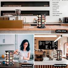 BouZaFoFa Coffee Pod Carousel Organizer, Compatible With 40   Pods, Large Compacity Coffee Capsule Holder, Home Or Office Kitchen Counter Organize(Black) - Black - View 6