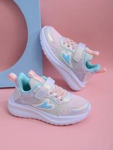 1 Pair Fashionable, Comfortable And Lightweight Children Spring Sports Shoes, Summer Mesh Hollow Big Kids Running Shoes, Students Daily Wear Anti-Slip Durable EVA Outsole, Mold Shaping Stable Foot, Soft Sole Glossy, Suitable For Daily Wear And Running - Blue - View 5