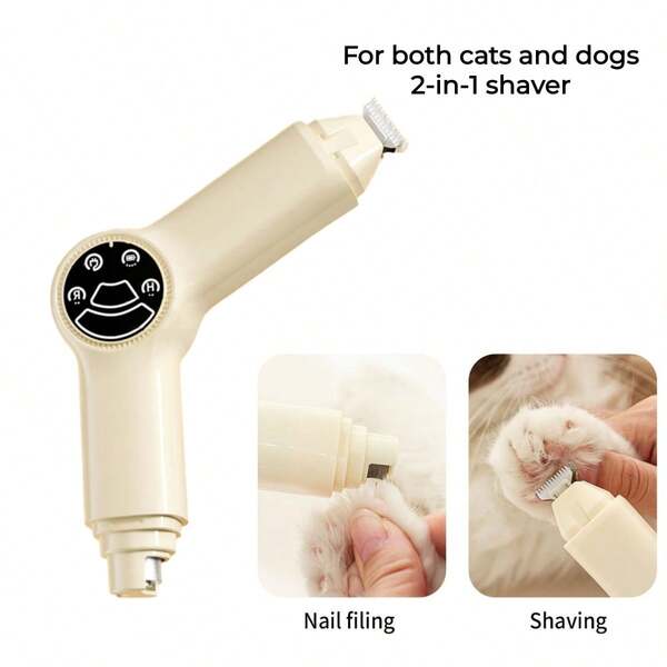 Kit de aseo con cortadora de pelo para perros - Cortadora de bajo ruido - Recortadora de almohadillas - Recargable - Cortaúñas inalámbrico y silencioso para gatos y otras mascotas