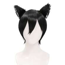 DIzutsumi Cosplay Black Wig With Headband For Halloween Anime Party Black (Black1) - Black1 - View 2