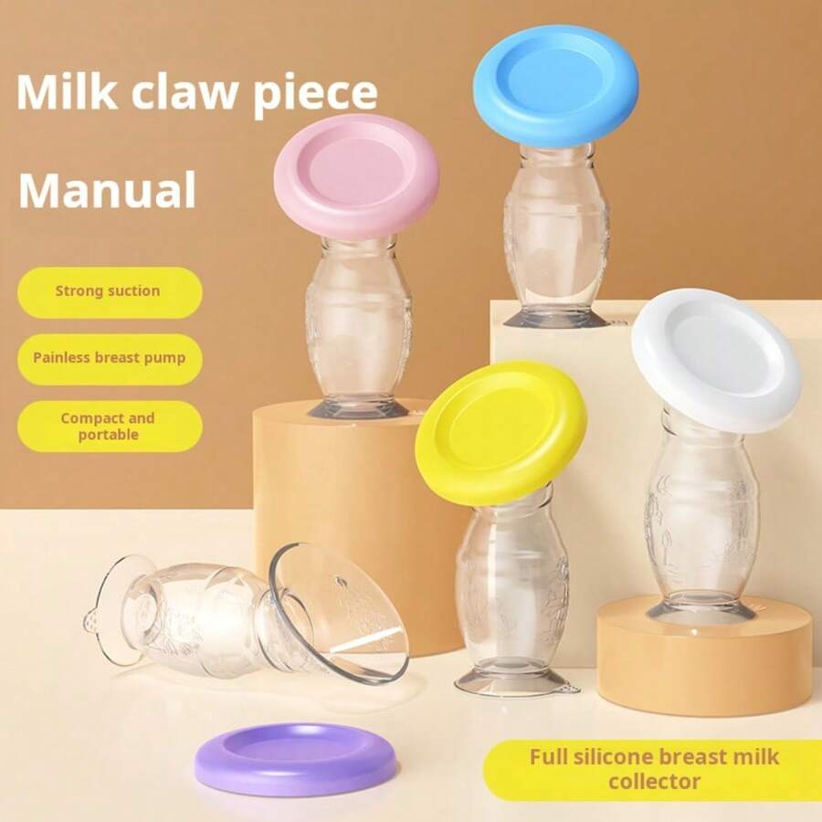 1 Peça Coletor de Leite Materno de Silicone, Bomba de Leite Manual Portátil, Coletor de Leite com Ventosa Portátil, Bomba de Leite Materno Não Elétrica para Coletar Leite Vazado, Não Possui Função de Sucção