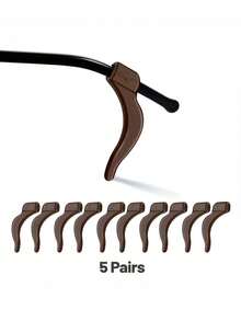 2/5 Pairs Soft Silicone Anti-Slip Ear Hooks, Eyeglass Temple Tip Covers | Secure Fit, Non-Slip, For Sports/Fashion Glasses/Reading Glasses - Multicolor - View 8