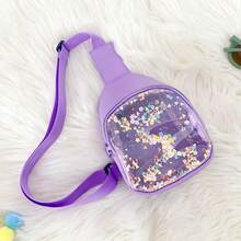 Bolso de pecho/bandolera de estilo coreano con líquido transparente tipo jalea y movediza, accesorio de decoración de muñeca con insignias de anime