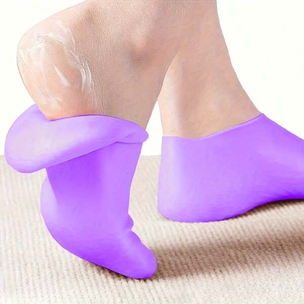 Women's Silicone Socks - Foot Care Socks - Aloe Vera Soft Gel Moisturizing Socks Ideal For Women's Spa And Foot Therapy, These Moisturizing Anti-Crack Socks Repair Dry Feet, Cracked Heels, And Soften Rough Skin.
