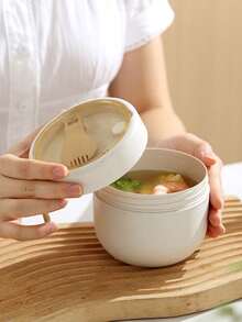 1 pieza Taza de avena, Taza adelgazante, Taza de leche, Taza de desayuno, Taza de ensalada, Adecuada para la escuela, picnic, aplicable para sopa, avena, leche de soja, ideal para el hogar, viajes y uso al aire libre, herramienta de cocina esencial