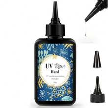 1 Botella de Resina UV 25g/50g/100g/200g/500g - Resina epoxi UV curada mejorada, transparente y dura, adecuada para manualidades de joyería, decoración artística, aretes, collares - Curado rápido, bajo olor, transparente, activada por luz solar/diurna, resina delgada - transparente - Ver 11