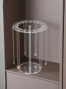 Acrylic Jewelry Stand, Transparent Jewelry Organizer Rack With Double Side Hooks, Necklace Display Holder For Bracelets, Earrings, Rings - Multicolor - View 2