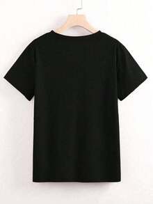 Camiseta oversize de mujer a la moda con estampado <<Wild Spirit», talla grande. - Blanco - Ver 2