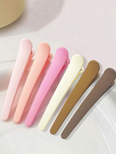 6pcs Pastel Matte Duck Clip Hair Clips, Basic Women Hair Accessories For Everyday Use, Suitable For Home, Washing, Makeup, Commuting