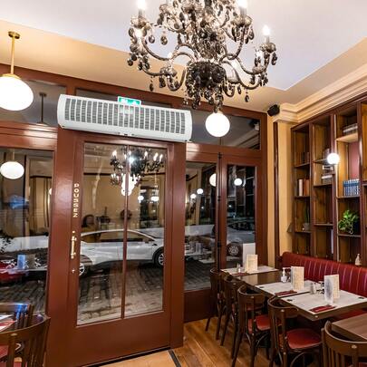 Cortina de aire comercial para interiores de 48 pulgadas, superpotencia, 2 velocidades, 1650 CFM, cortinas de aire montadas en la pared para puertas, ventilador interior sobre puerta con interruptor de límite resistente, fácil de instalar, 110 V sin calefacción