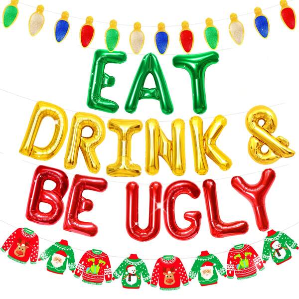 ROARING GOOD TIME RGT Ugly Sweater Party Banner Decoration Ugly Sweater Party Balloons Christmas Party Decoration Christmas Party Supplies Christmas Lets Get Ugly Backdrop