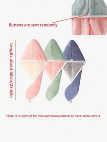 1pc Coral Fleece Double-Layer Thick Hair Drying Towel Cap, Cute For Adults & Kids, Super Absorbent & Quick Dry,Hair,Travel,Hair Products,Hair Tools,Hair Stuff,Barber,Barber Accessories,Barbershop,Hairdressing Equipment