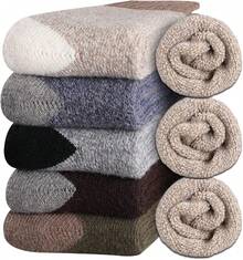 Calcetines de lana de invierno para hombres Heatuff, térmicos, cálidos y suaves, 5 pares - Súper grueso - Multicolor 6 - Ver 8
