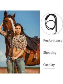 1pc Equestrian Cowboy Whip, Professional Equipment For Riders And Cowboys! Tightly Textured And Durable, Flexible Whip Body Can Accurately Deliver Commands And Recreate The Heroic Cowboy Style, Suitable For Equestrian Training, Stage Performance, And Casual Wear - Multicolor - View 6
