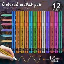 1pc Metallic Highlighter Marker Pen, Soft Tip, Layerable Color, Model Painting, Coloring, Graffiti Pen - Glitter Marker - View 2