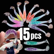 15pcs Colorful Soft Lure Set, Artificial Soft Bait 6.5cm/ 2.56inch Fishing Bait For Catfish And Bass Fishing - Multicolor - View 9