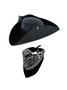 Pirate Hat Set Costume Combo Pirate Hat Mask Bandana Set Activity Costume Cosplay Party Outfit Halloween - Multicolor - View 11