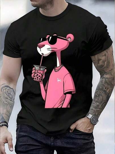 Men clothes, T shirt for men, Men t shirts, Playeras casuales de hombre, Camiseta Masculina Pantera Rosa con Gafas de Sol Tomando Té de Perlas Camiseta estampada y estampada, playera de hombre, camisetas para hombre, Estilo Trendy y Divertido para Hombres, ropa de hombre, playera Negro y blanco de oversize hombre, camisas de hombre, sudadera para hombre, y2k tops ropa para hombre regalo, Regalos para hombresGraphic t shirt men, Mens tshirts, White t shirt, Gym wear men, Mens summer holiday clothes, Halloween clothes, Tops for men, Shirts, Going out tops, Halloween clothes men, Fall clothes for men, Cute tops, Graphic tees, Business casual men