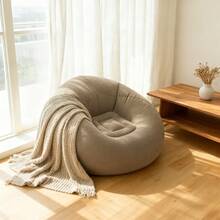 1pcs New Inflatable Lazyboy Single Sofa Chair, Foldable And Portable Outdoor Leisure Inflatable Bed, Outdoor Leisure Reclining Chair, Sleeping Bag Sofa Bed - 咖啡色 - 查看 11