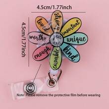 可伸缩D卡套卷轴，可爱卡通设计，护士医院胸牌套办公挂绳，1个装