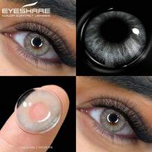 Eyeshare 1 对自然色镜片，适合 6 个月大眼睛，时尚蓝色镜片，灰色瞳孔，棕色镜片，美容绿色隐形眼镜 - ALASKA-GRAY - 查看 2